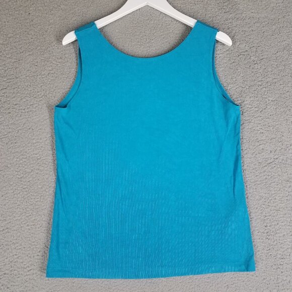 Chico's Travelers Tank Top Women's 2/ Large Slinky Acetate Travel Capsule Teal - Picture 1 of 8